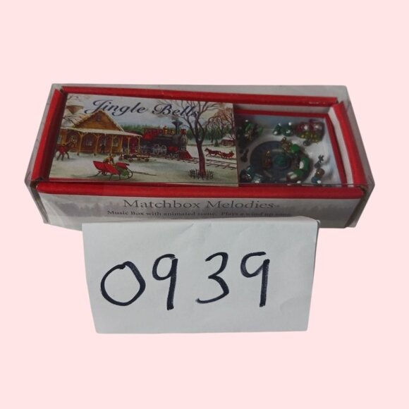 Mr. Christmas Matchbox Melodies Jingle Bells Music Box W/ Animated Scene Plays S - Picture 1 of 10
